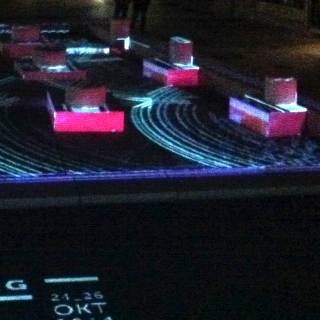 Videomapping-Installation am Karavan-Denkmal, Popkulturfestival Regensburg, 2014